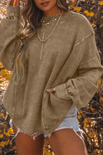 Load image into Gallery viewer, Rose Exposed Seam Twist Open Back Oversized Sweatshirt
