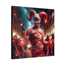 Load image into Gallery viewer, Halloween Themed Canvas Art, Spooky Decor, Unique Wall Hanging, Haunted House Artwork, Gift for Halloween Lovers, Fright Night Decor
