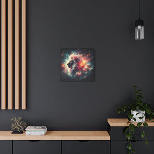 Cosmic Lion Canvas Wall Art, Abstract Lion Decor, Celestial Prints, Space Animal Artwork, Dreamy Home Decor