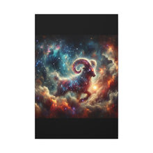 Load image into Gallery viewer, Celestial Aries Ram Canvas Art, Zodiac Decor, Astrological Wall Art, Gift for Astrology Lovers, Cosmic Home Decor, Unique Art Piece

