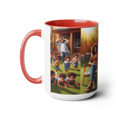 Mother's Day (5) Two-Tone Coffee Mugs, 15oz