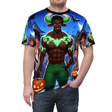 Load image into Gallery viewer, Taurus Halloween (1) Unisex Cut &amp; Sew Tee (AOP)
