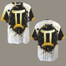 Load image into Gallery viewer, Gemini Round Neck Loose T-Shirt (Inky Splatter) 2
