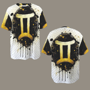 Gemini Round Neck Loose T-Shirt (Inky Splatter) 2