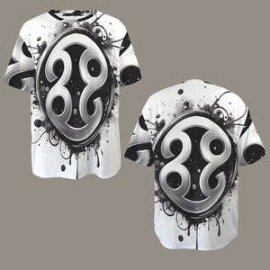 Cancer Round Neck Loose T-Shirt (Inky Splatter)