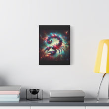 Load image into Gallery viewer, Astrological Scorpion Canvas Art Print, Zodiac Wall Decor, Astrology Gift, Cosmic Home Decor, Celestial Artwork
