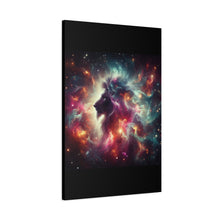Load image into Gallery viewer, Cosmic Lion Canvas Art, Wall Decor, Galaxy Artwork, Home Decor, Unique Gift for Art Lovers, Space Theme
