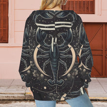 Load image into Gallery viewer, Design 210543501 Scorpio Women&#39;s Drawstring Pocket Hoodie
