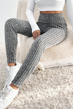 Load image into Gallery viewer, Gray Wide Waistband Ribbed Textured Knit Leggings
