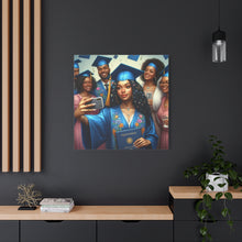 Load image into Gallery viewer, Graduation Celebration Canvas Print, Gift for Graduates, Wall Art for Graduation Parties, Matte Canvas Decor, Unique Grad Gift
