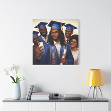 Load image into Gallery viewer, Graduation Canvas Print, Family Celebration Wall Art, Gift for Grads, Personalized Decor, Graduation Ceremony Keepsake
