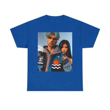 Unisex Aquarius Couple (2) Heavy Cotton Tee