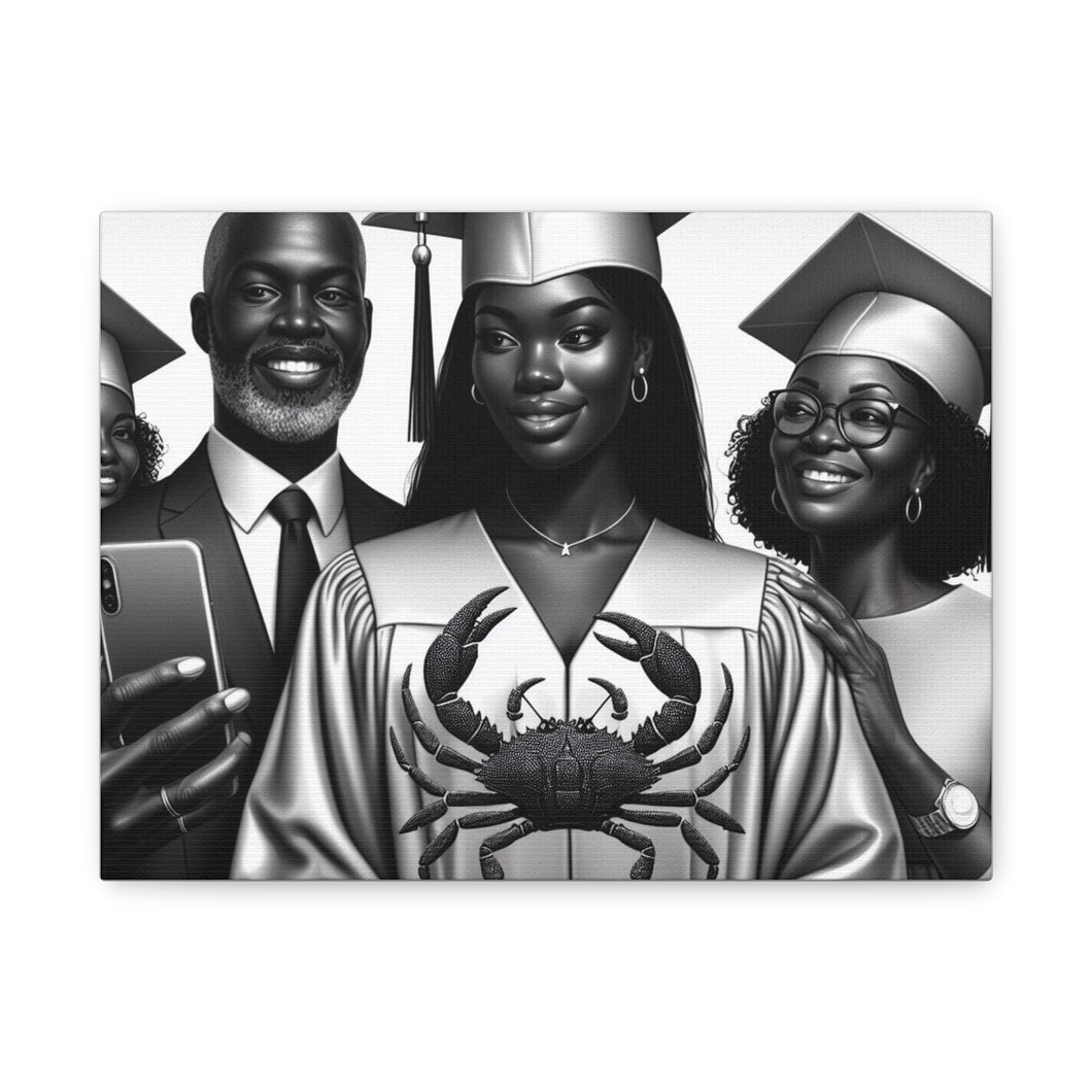 Graduation Family Canvas Art, Graduation Gift, Wall Decor, Education Celebration, Black History Month, Motivational Art
