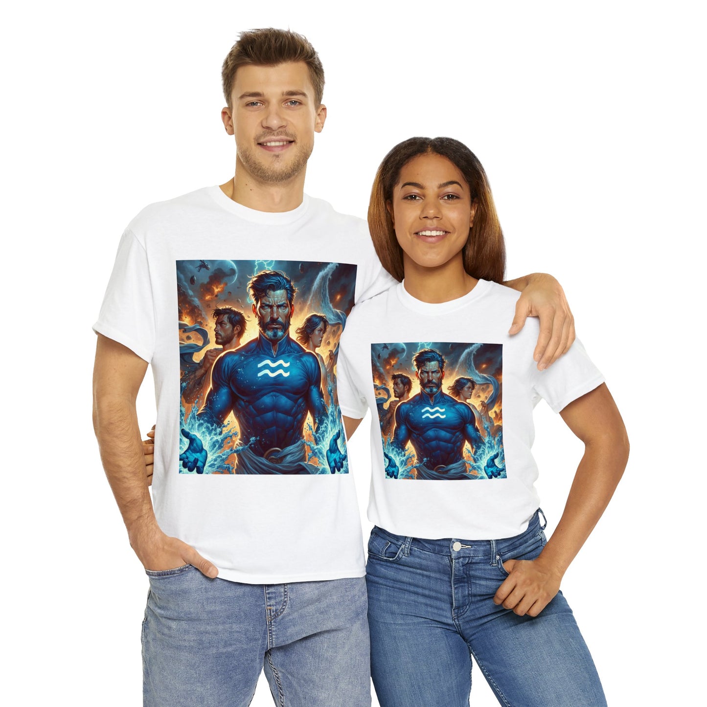 Aquarius Father's Day (7) Unisex Heavy Cotton Tee