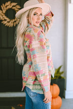 Load image into Gallery viewer, Multicolor Western Aztec Print Button Flap Pocket Shacket
