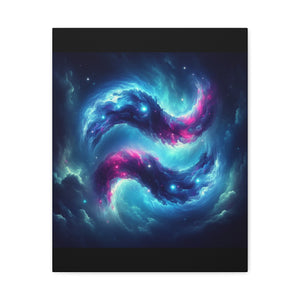 Galaxy Aquarius Wave Canvas Art, Modern Home Decor, Cosmic Wall Art, Unique Gift, Space Lovers