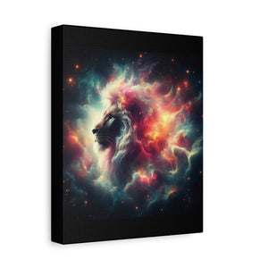Cosmic Lion Canvas Wall Art, Abstract Lion Decor, Celestial Prints, Space Animal Artwork, Dreamy Home Decor