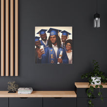 Load image into Gallery viewer, Graduation Canvas Print, Family Celebration Wall Art, Gift for Grads, Personalized Decor, Graduation Ceremony Keepsake
