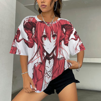 Aries Round Neck Loose T-Shirt (Rough Sketch)