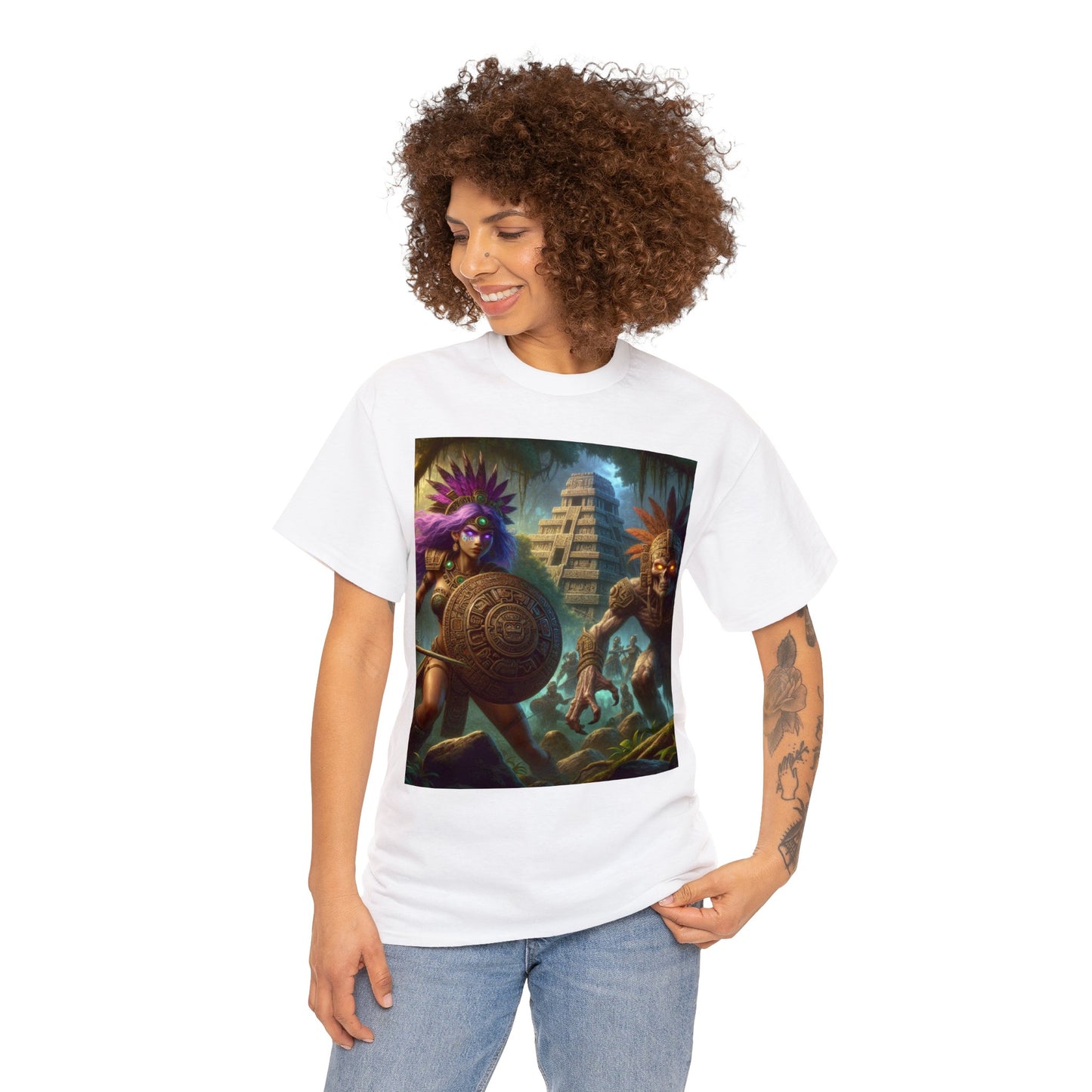 Sagittarius Aztec (F1) Unisex Heavy Cotton Tee