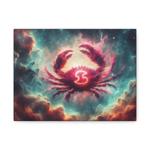 Load image into Gallery viewer, Galactic Crab Canvas Art Print, Home Decor, Zodiac Wall Art, Astrology Gift, Cosmic Crab Decor
