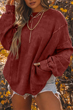 Load image into Gallery viewer, Rose Exposed Seam Twist Open Back Oversized Sweatshirt
