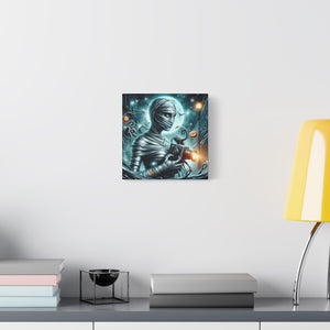 Spooky Mummy Canvas Art, Halloween Home Decor, Unique Wall Art, Horror Theme Decoration, Ghostly Photography Print