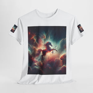 Sagittarius Galactic Unicorn Tee - Unisex Cotton T-Shirt for Cosmic Lovers, Fantasy Fans, Trendy Apparel, Astral War Merch, Gift for All Occasions