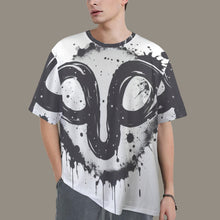 Load image into Gallery viewer, Capricorn Round Neck Loose T-Shirt (Inky Splatter) 2
