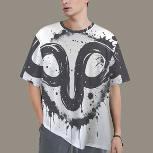 Capricorn Round Neck Loose T-Shirt (Inky Splatter) 2