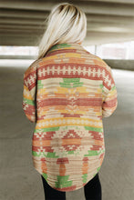 Load image into Gallery viewer, Multicolor Western Aztec Print Button Flap Pocket Shacket
