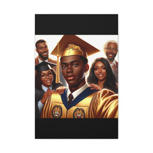 Load image into Gallery viewer, Graduation Celebration Canvas Print, Wall Art for Graduates, Custom Home Decor, Graduation Gift, College Hero Portrait, Family Love Display

