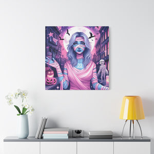 Halloween Art Canvas, Spooky Decor, Wall Art, Halloween Decoration, Witch Artwork, Gifts for Her