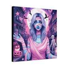 Load image into Gallery viewer, Halloween Art Canvas, Spooky Decor, Wall Art, Halloween Decoration, Witch Artwork, Gifts for Her
