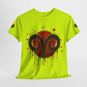 Aries Heart Tee, Unisex Heavy Cotton T-Shirt, Astrology Gift, Birthday Present, Graphic Tee, Casual Wear, Unique Design