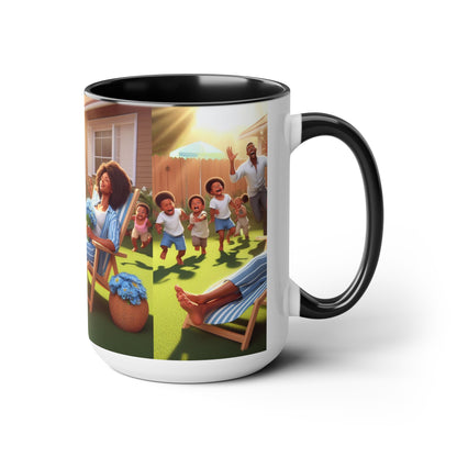 Mother's Day (7) Two-Tone Coffee Mugs, 15oz