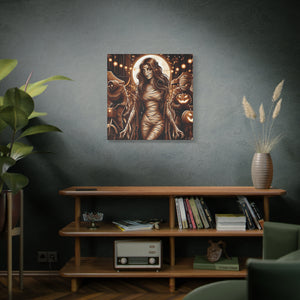 Canvas Wall Art: Halloween Virgo Astrology Mummy