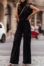 Load image into Gallery viewer, Black High Neck Sleeveless Vest and Cargo Pants Outfit
