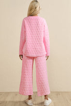Load image into Gallery viewer, Pink Solid Quilted Pullover and Pants Outfit
