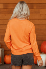 Load image into Gallery viewer, Grapefruit Orange Spooky Graphic Halloween Crew Neck Holiday Sweatshirt
