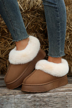 Load image into Gallery viewer, Chestnut Plush Suede Trim Thick Sole Flat Snow Boots
