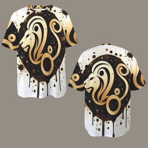 Leo Round Neck Loose T-Shirt (Inky Splatter) 4