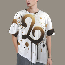 Load image into Gallery viewer, Leo Round Neck Loose T-Shirt (Inky Splatter) 3
