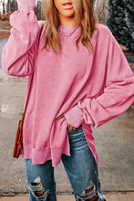 Load image into Gallery viewer, Gray Drop Shoulder Ribbed Trim Oversized Sweatshirt
