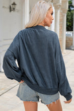 Load image into Gallery viewer, Brown Drop Shoulder Crew Neck Pullover Sweatshirt
