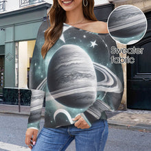 Load image into Gallery viewer, Designer (21) Capricorn Casual Long Batwing Sleeve Off Shoulder Sweater
