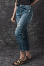 Load image into Gallery viewer, Blue Distressed Ripped Skinny Jeans
