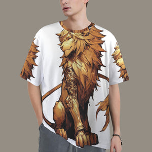 Leo Round Neck Loose T-Shirt (Rough Sketch) 4