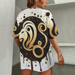 Leo Round Neck Loose T-Shirt (Inky Splatter) 4