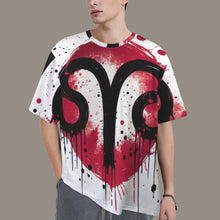 Load image into Gallery viewer, Aries Round Neck Loose T-Shirt (Inky Splatter)

